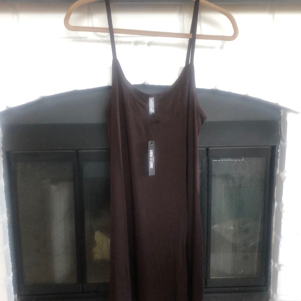 Brand new, brown cami style dress. Brown, Lock and Love brand. NWT